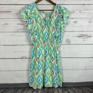 Savanna Jane Dress Womens‎ Medium Multicolor Lined Vibrant Southwestern